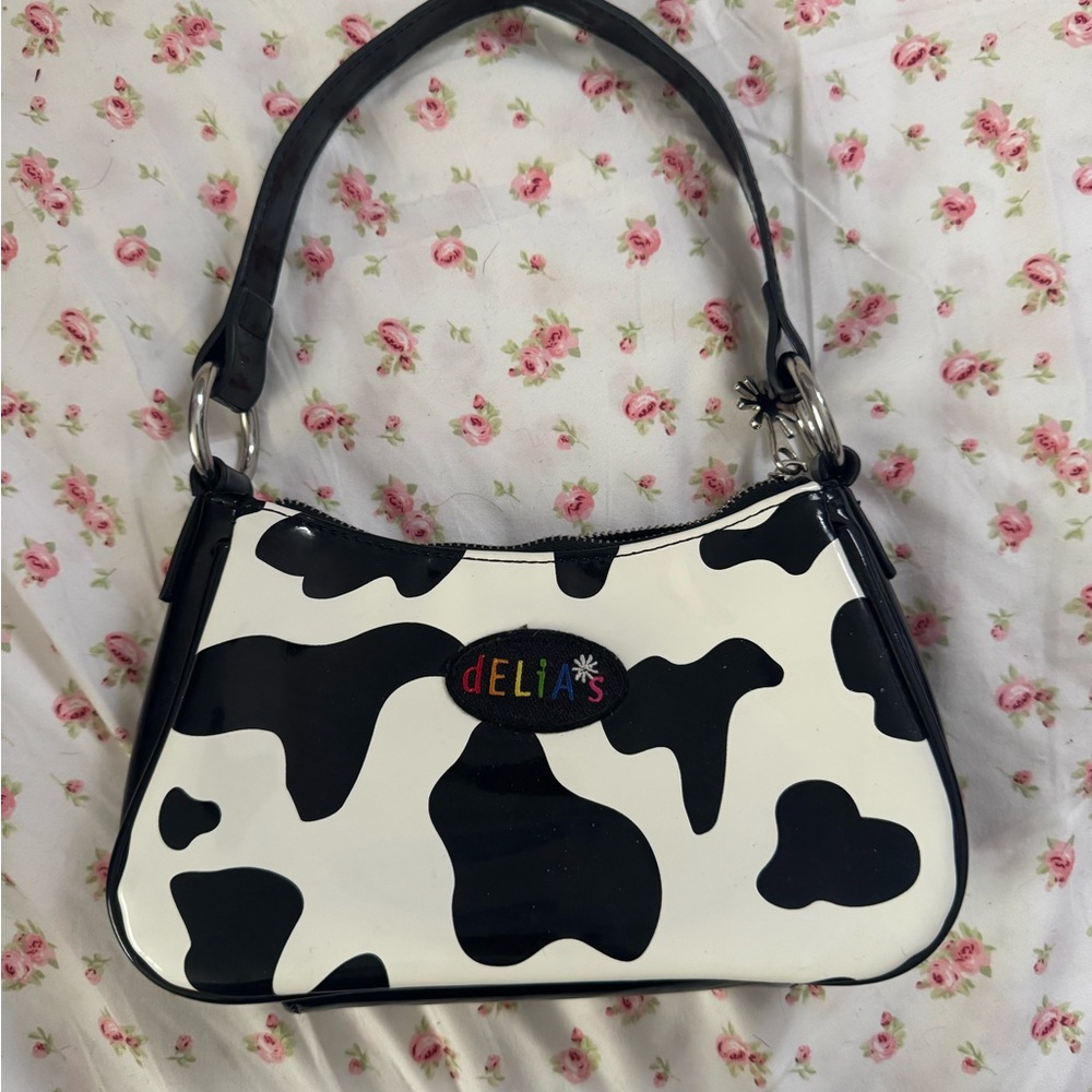 dELiA*s Black and White Cow Pattern Shoulder Bag